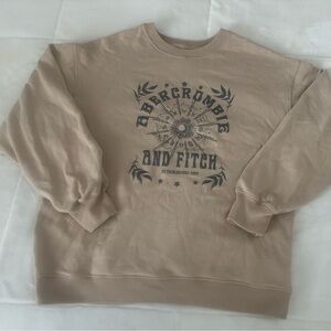 Abercrombie & Fitch Beige Crewneck Sweater